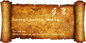 Georgijevits Netta névjegykártya